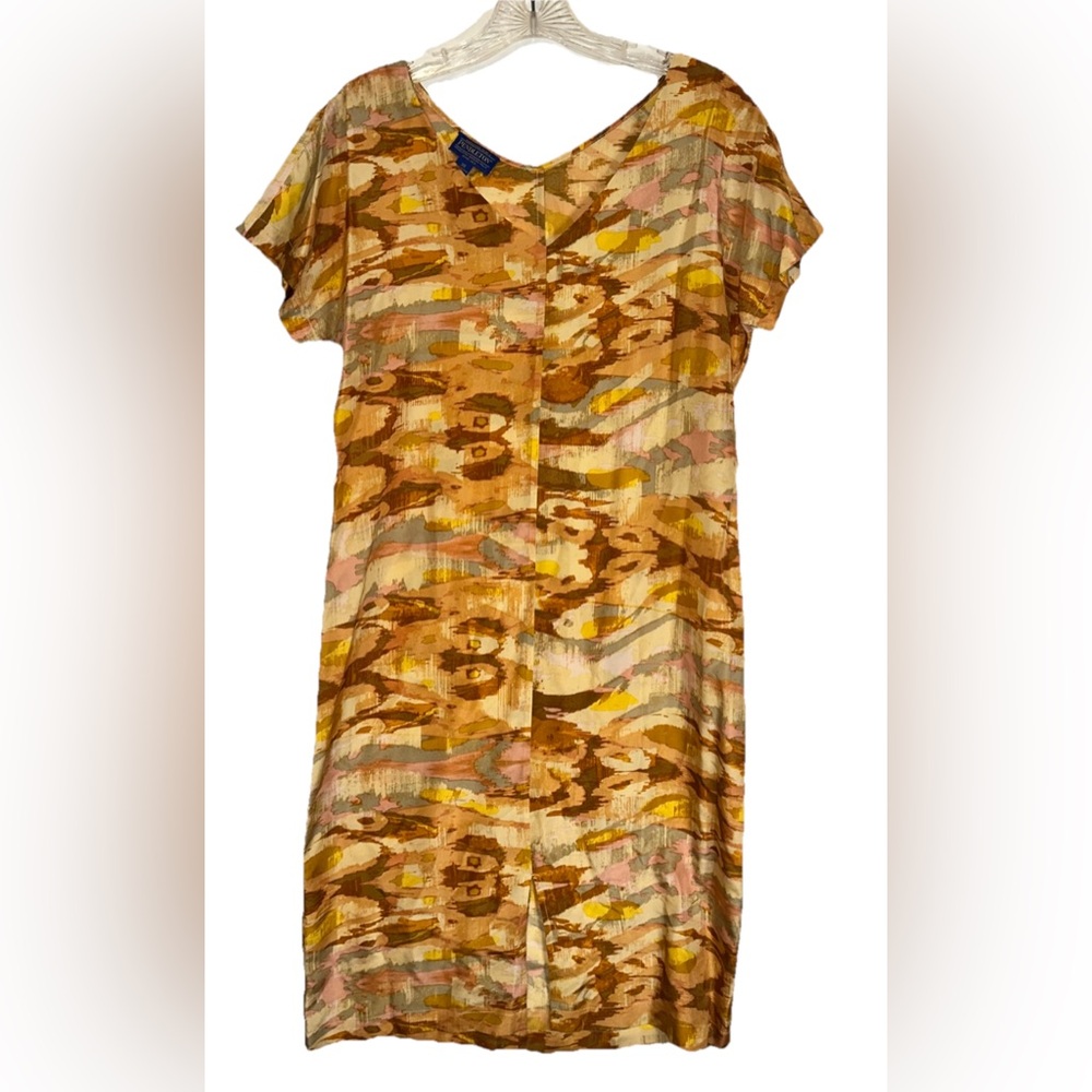 Pendleton Slip Dress Women’s Size XS‎ Silk Multicolor V Neck Straight Silhouette